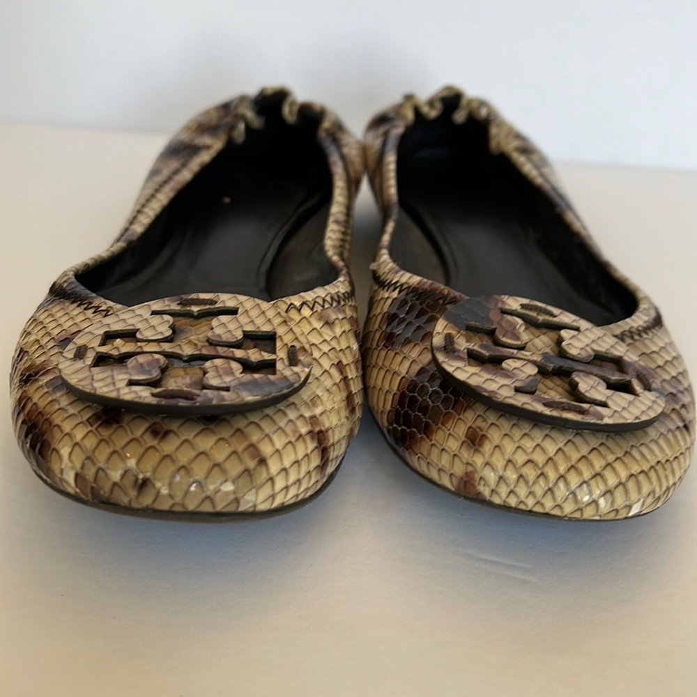 Tory Burch Reva Roccia Python Flats - Picture 4 of 8